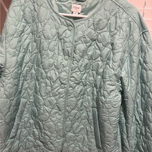 J. Crew light green Quilted Coat